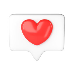 3D social media online platform concept icon, online social communication on application. white frame with heart and love emoji transparent. For Valentine day, Mother day, Women day, wedding