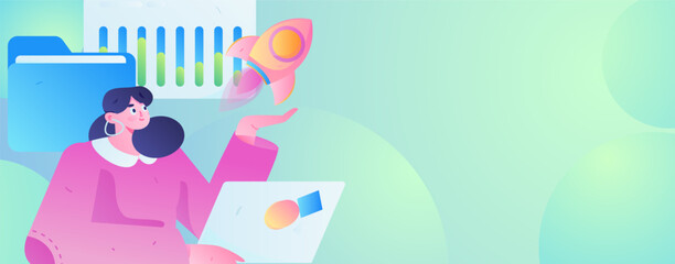 Business People Flat Vector Concept Operation Hand Drawn Illustration
