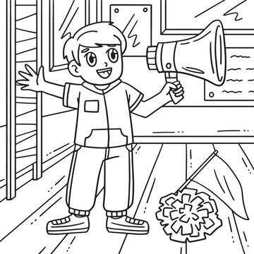 Cheerleading Male Choreographer Coloring Page