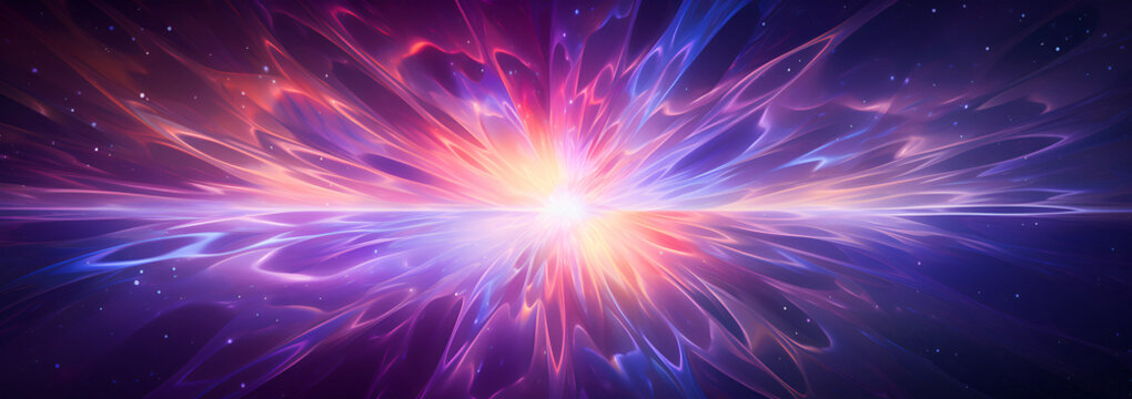 Abstract banner background of space phenomena with psychedelic and Incandescent luminous supernova pattern