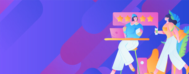 Business People Flat Vector Concept Operation Hand Drawn Illustration
