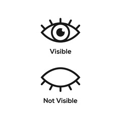 Visible invisible icon symbol. Visible and not visible icon illustration design, modern eye symbol template vector