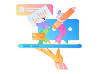 Business People Flat Vector Concept Operation Hand Drawn Illustration
