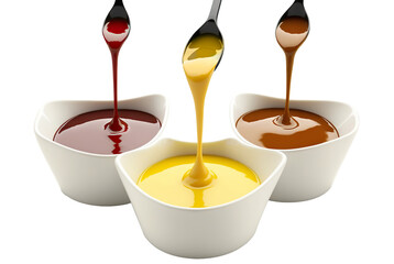 Assortment of delicious sauces, cut out