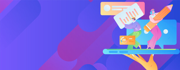 Business People Flat Vector Concept Operation Hand Drawn Illustration
