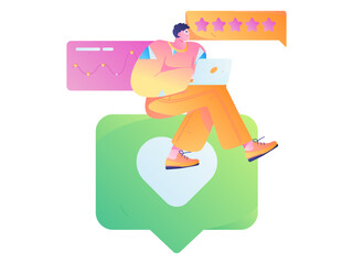 Business People Flat Vector Concept Operation Hand Drawn Illustration
