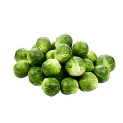 Fototapeta premium Brussel Sprouts Pile on White Background on a transparent background PNG