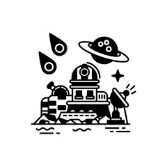 Astronomical Telescope Vector Illustration