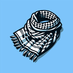 Palestine Keffiyeh scarf vector illustration icon logo concept