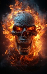 Obraz premium skull in the fire