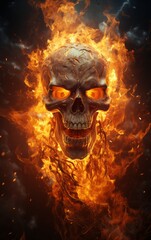 skull in the fire