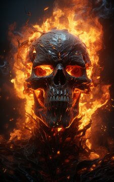 skull in the fire