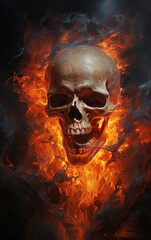 skull on fire