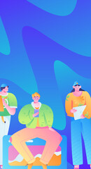 Business People Flat Vector Concept Operation Hand Drawn Illustration
