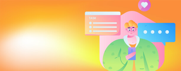 Business People Flat Vector Concept Operation Hand Drawn Illustration
