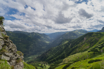 Mountain landscape in summer in the National Park in the Polish Tatras.