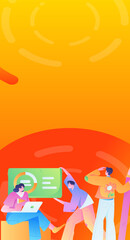 Business People Flat Vector Concept Operation Hand Drawn Illustration
