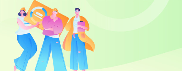 Business People Flat Vector Concept Operation Hand Drawn Illustration
