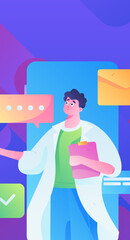 Business People Flat Vector Concept Operation Hand Drawn Illustration
