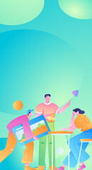 Business People Flat Vector Concept Operation Hand Drawn Illustration
