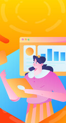 Business People Flat Vector Concept Operation Hand Drawn Illustration
