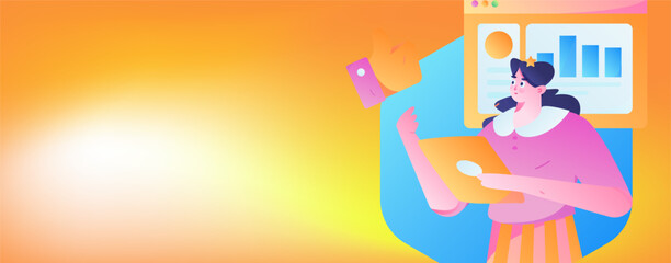 Business People Flat Vector Concept Operation Hand Drawn Illustration
