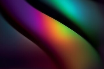 Colorful holographic stripes layout closeup background. Dark iridescent glossy wave pattern. Abstract graphic.