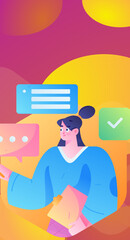 Business People Flat Vector Concept Operation Hand Drawn Illustration
