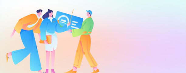 Business People Flat Vector Concept Operation Hand Drawn Illustration
