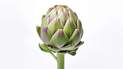 Obraz premium Close-up of an artichoke bud isolated on a white background