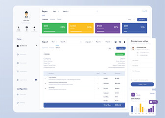 UI UX Infographic dashboard. UI design with graphs, charts and diagrams. Web interface template