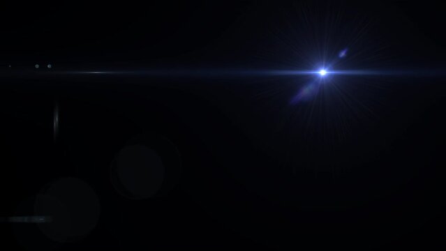 Optical lens flare effect on black backgound