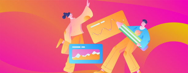 Business People Flat Vector Concept Operation Hand Drawn Illustration
