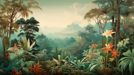 Tropical forest illustration