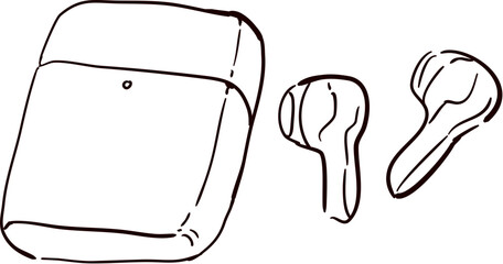 ear buds hand drawn