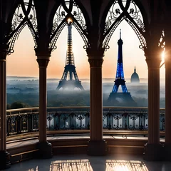 Gordijnen Eiffel Tower, AI-generatet © Dr. N. Lange