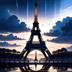 Keuken spatwand met foto Eiffel Tower, AI-generatet © Dr. N. Lange