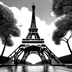 Küchenrückwand glas motiv Eiffel Tower, AI-generatet © Dr. N. Lange