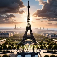Fotobehang Eiffel Tower, AI-generatet © Dr. N. Lange