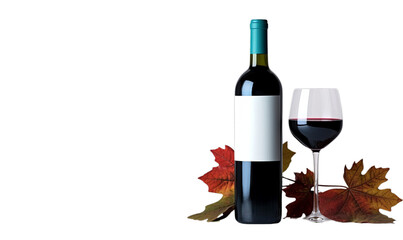 Bottle and Glass of Wine on a transparent background PNG