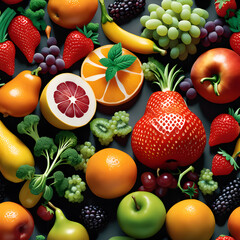 colored fruits, AI-generatet