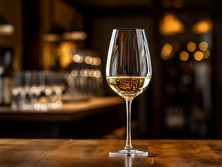 A crimson glass of wine. AI Generation.