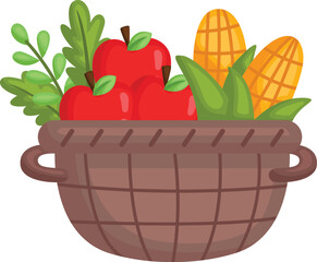 a vector of harvest basket