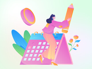 Business People Flat Vector Concept Operation Hand Drawn Illustration
