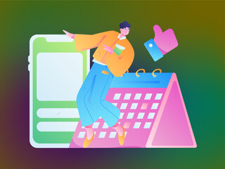 Business People Flat Vector Concept Operation Hand Drawn Illustration
