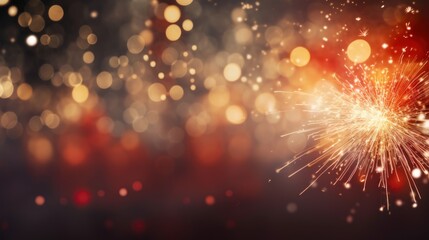 Obraz premium bokeh lights on fireworks background, Advertisement, Print media, Illustration, Banner, for website, copy space, for word, template, presentation