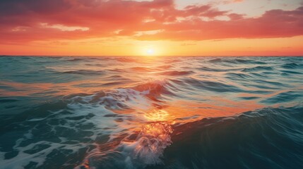 Obraz premium beach with blur background of sea on sunrise, Print media, Illustration, Banner, for website, copy space, for word, template, presentation