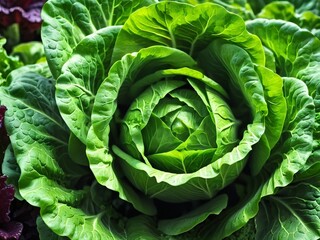 Obraz premium Lettuce A Close Up Journey into Crisp and Fresh Delicacy. AI Generated.