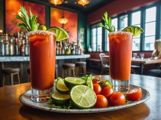 Spicy Delights Exploring the Savory World of a New Orleans Bloody Mary. AI Generated.