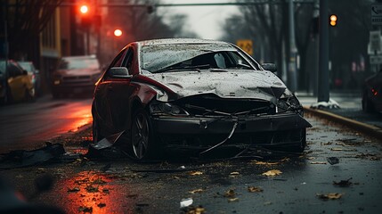 Car accident on the road